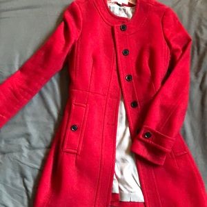 Banana republic coat red button up small